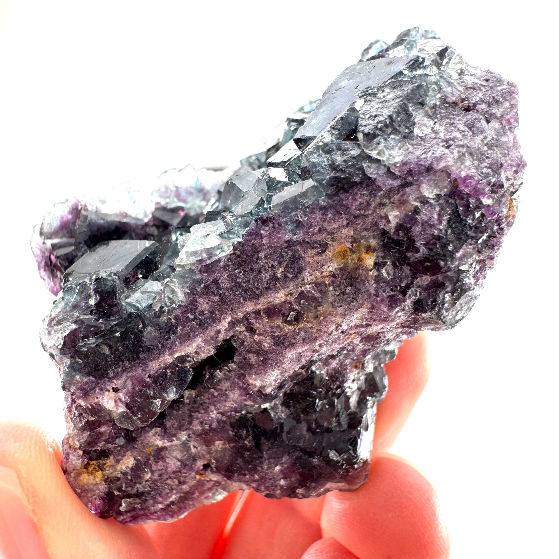 Okorusu Fluorite (Namibia) | green fluorite cluster, purple fluorite, crystals, mineral specimen