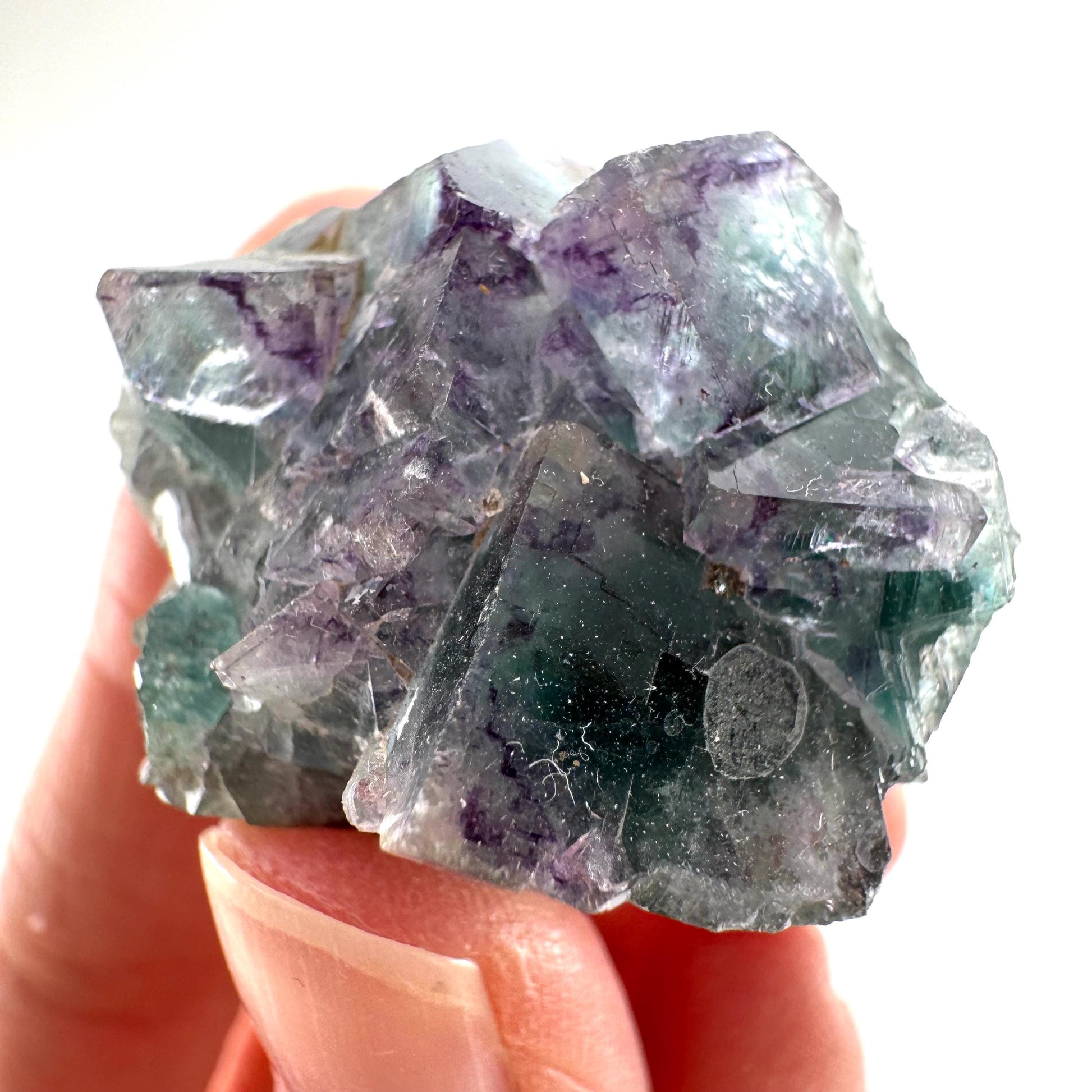 Okorusu Fluorite (Namibia) | green fluorite cluster, purple fluorite, crystals, mineral specimen