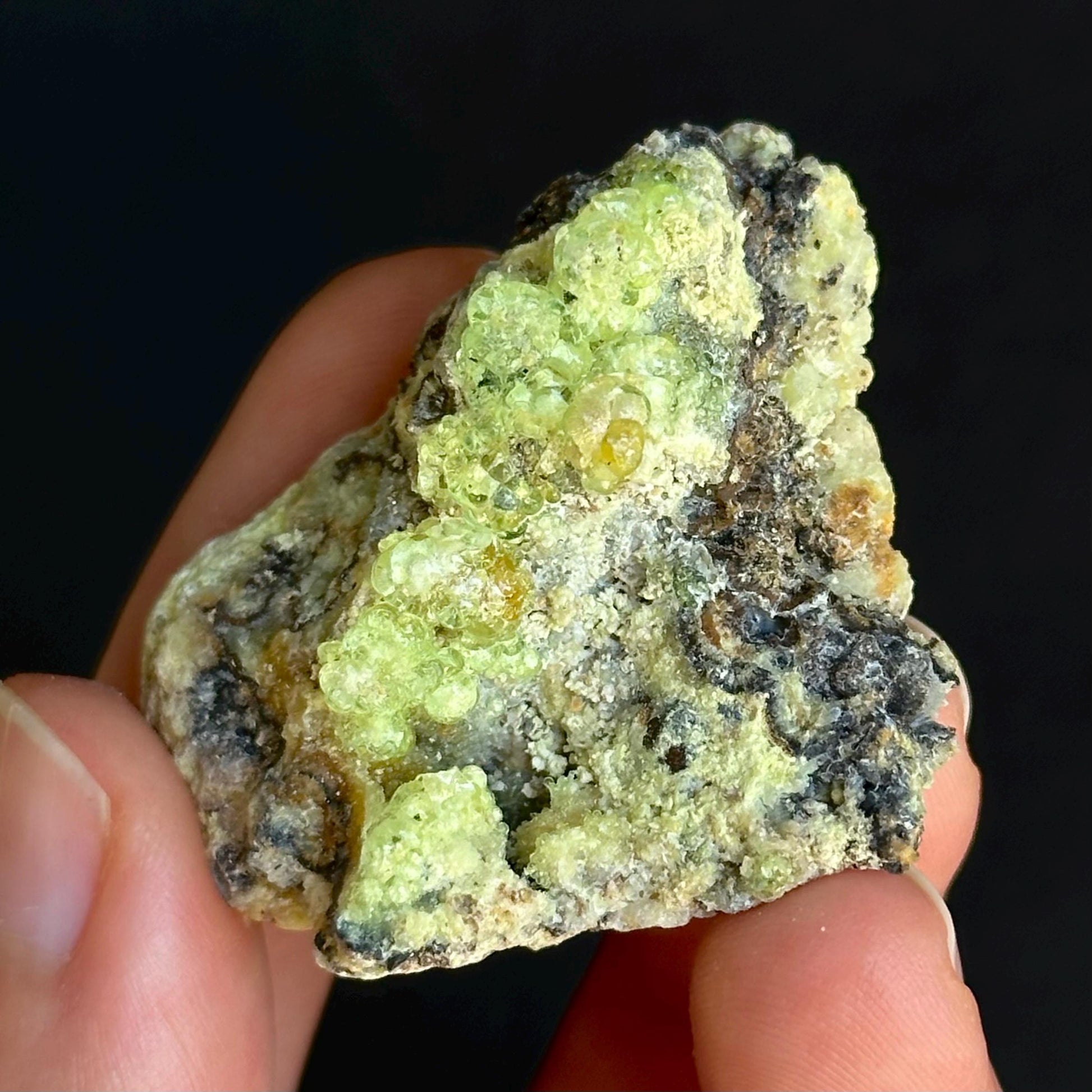 ONE Hyalite Opal (Namibia) | fluorescent hyalite opal, UV reactive hyalite opal, mineral specimen