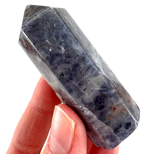 Iolite Point (India) | polished iolite crystal tower, cordierite point, crystal point