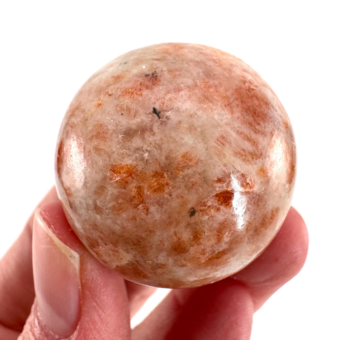 Sunstone Sphere (India) | polished sunstone crystal ball, crystal sphere