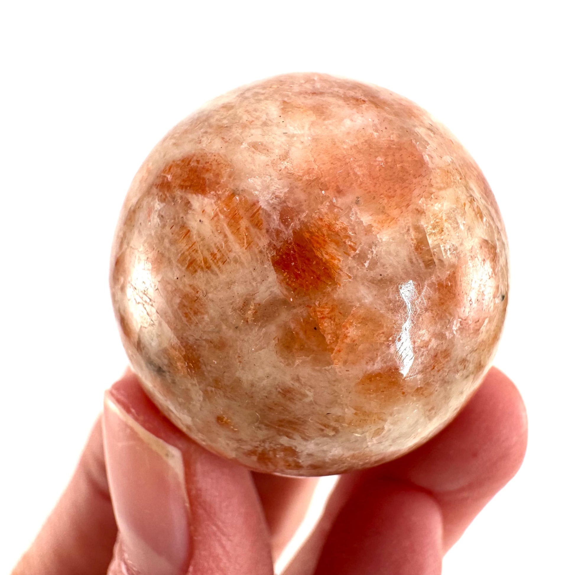 Sunstone Sphere (India) | polished sunstone crystal ball, crystal sphere