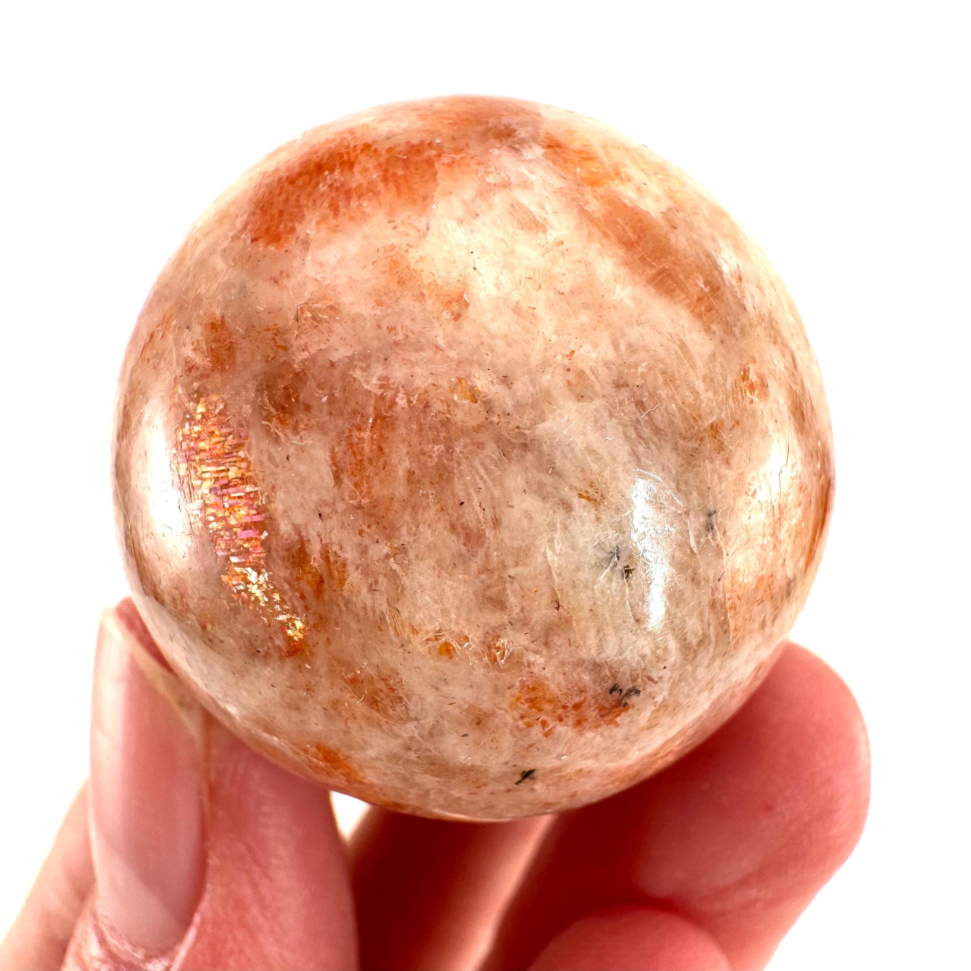 Sunstone Sphere (India) | polished sunstone crystal ball, crystal sphere