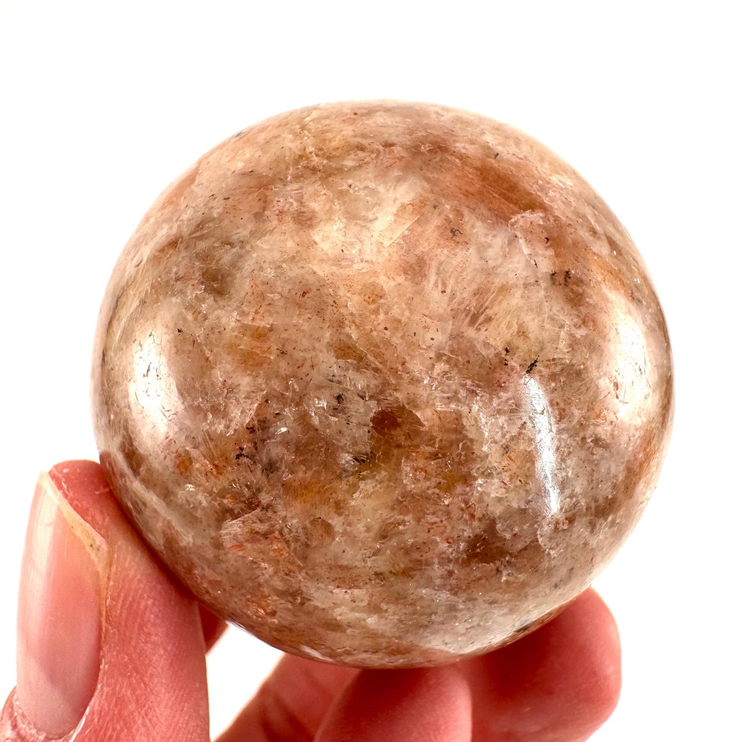 Sunstone Sphere (India) | polished sunstone crystal ball, crystal sphere