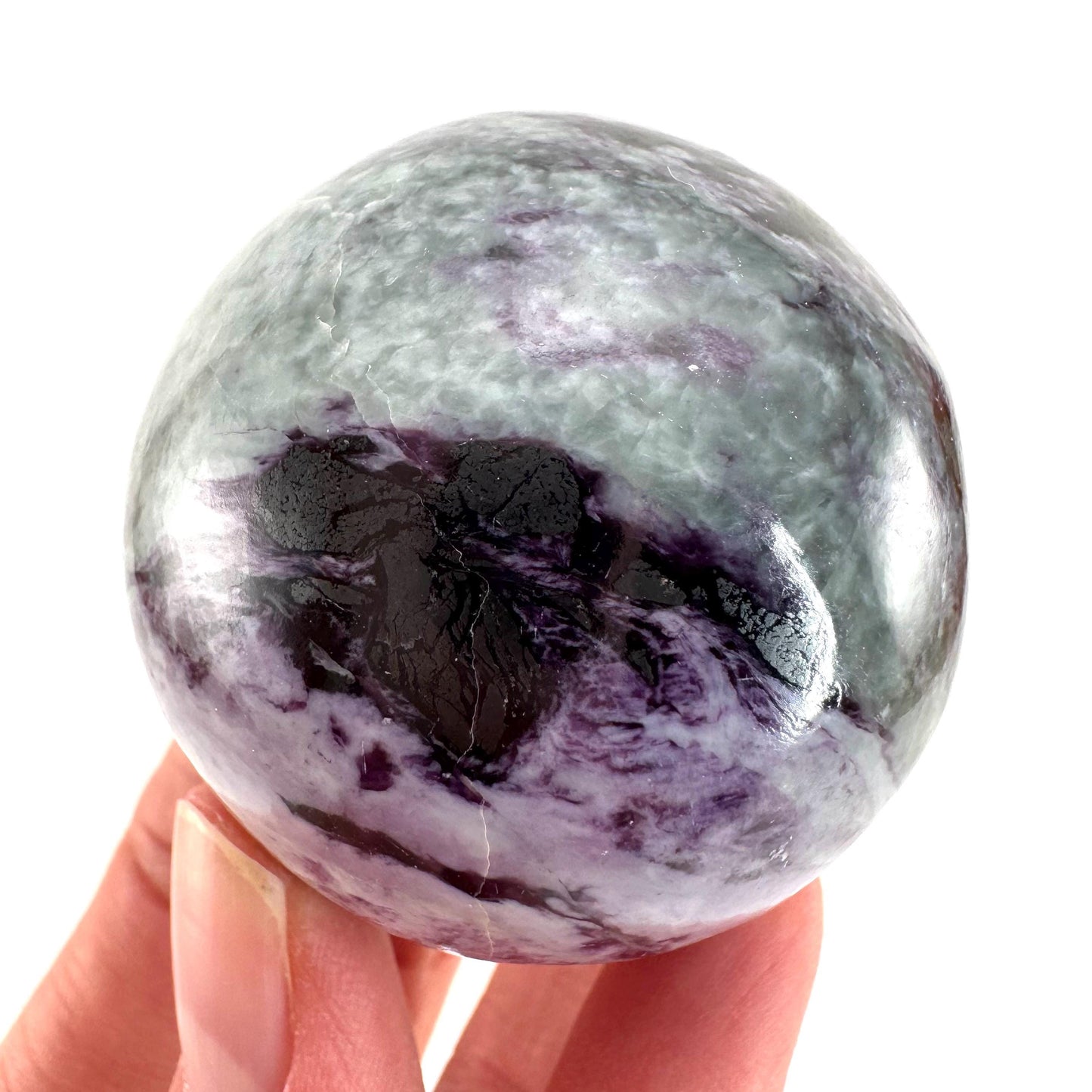 Kammererite Sphere (India) | polished kammererite crystal ball, crystal sphere