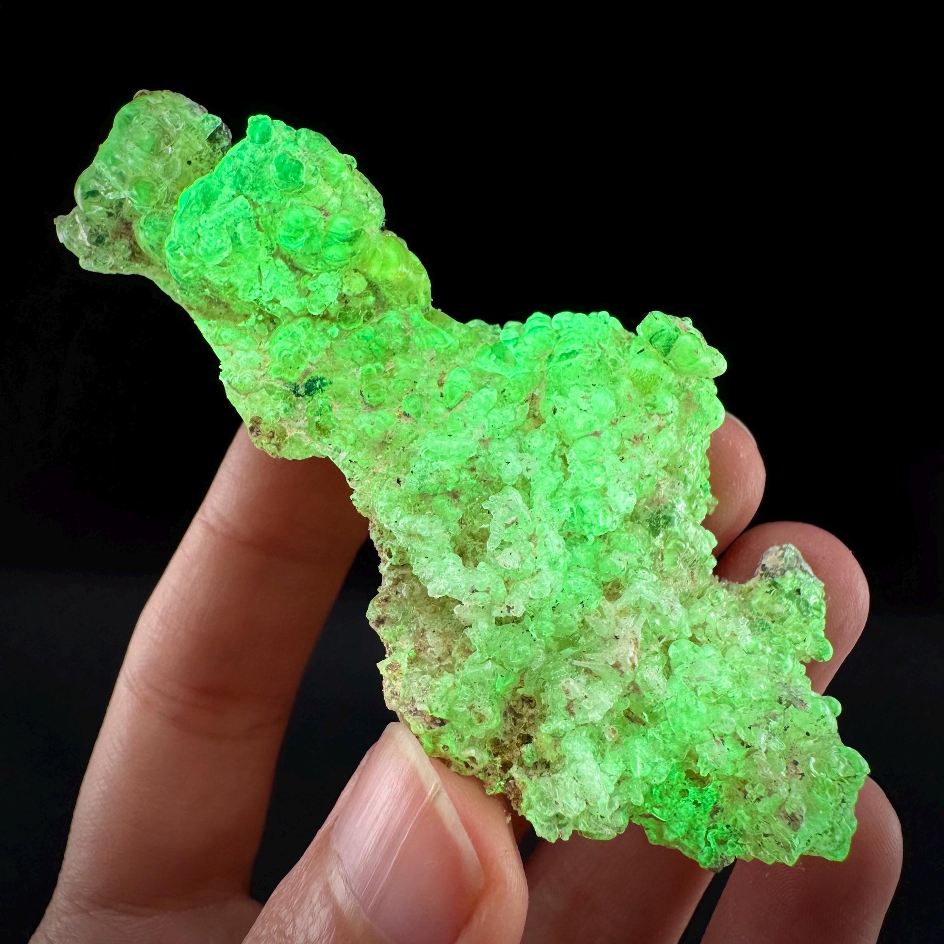 Hyalite Opal (Namibia) | UV reactive Hyalite Opal, daylight fluorescent, mineral specimen