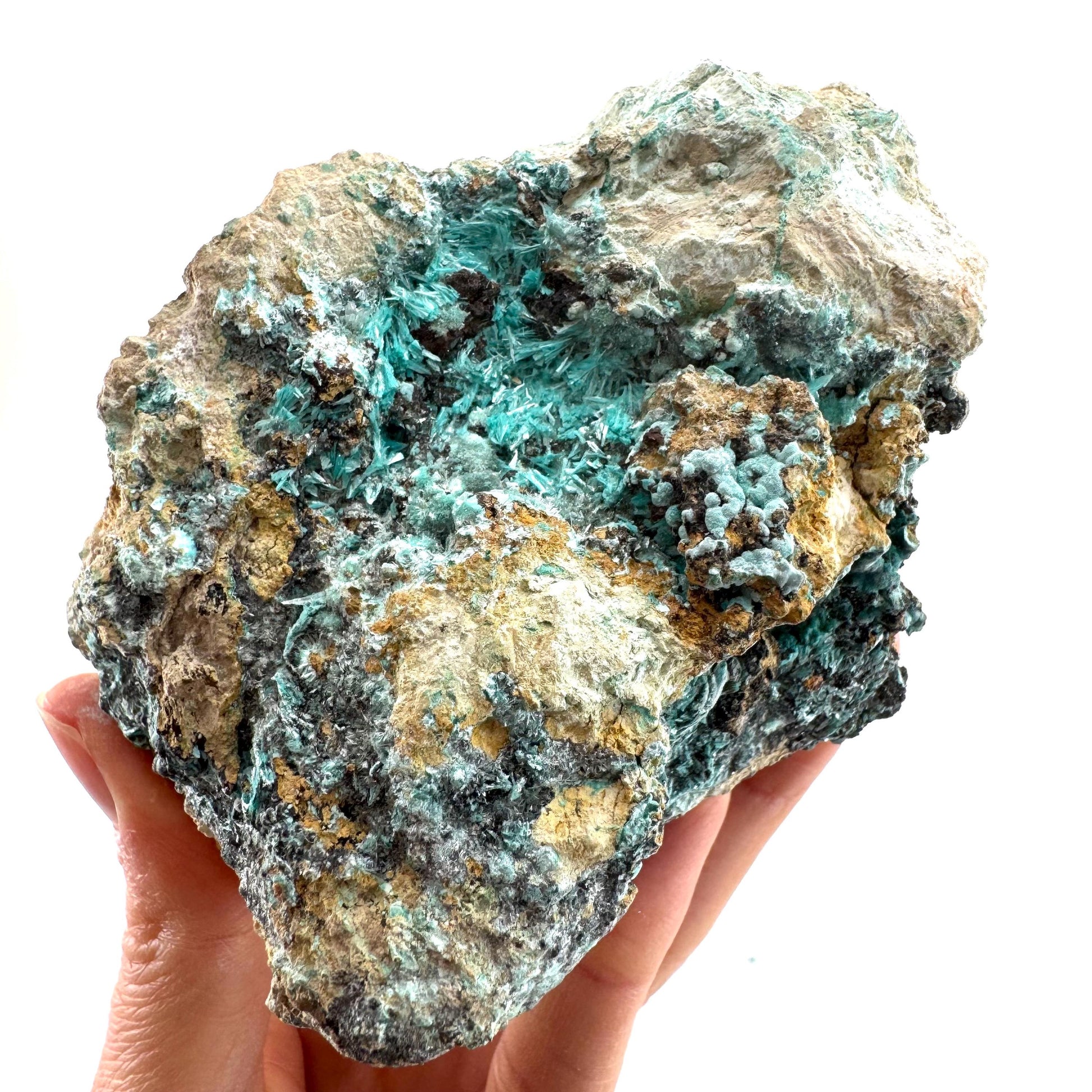 Aurichalcite (Arizona, USA) | blue aurichalcite crystal, rare mineral specimen