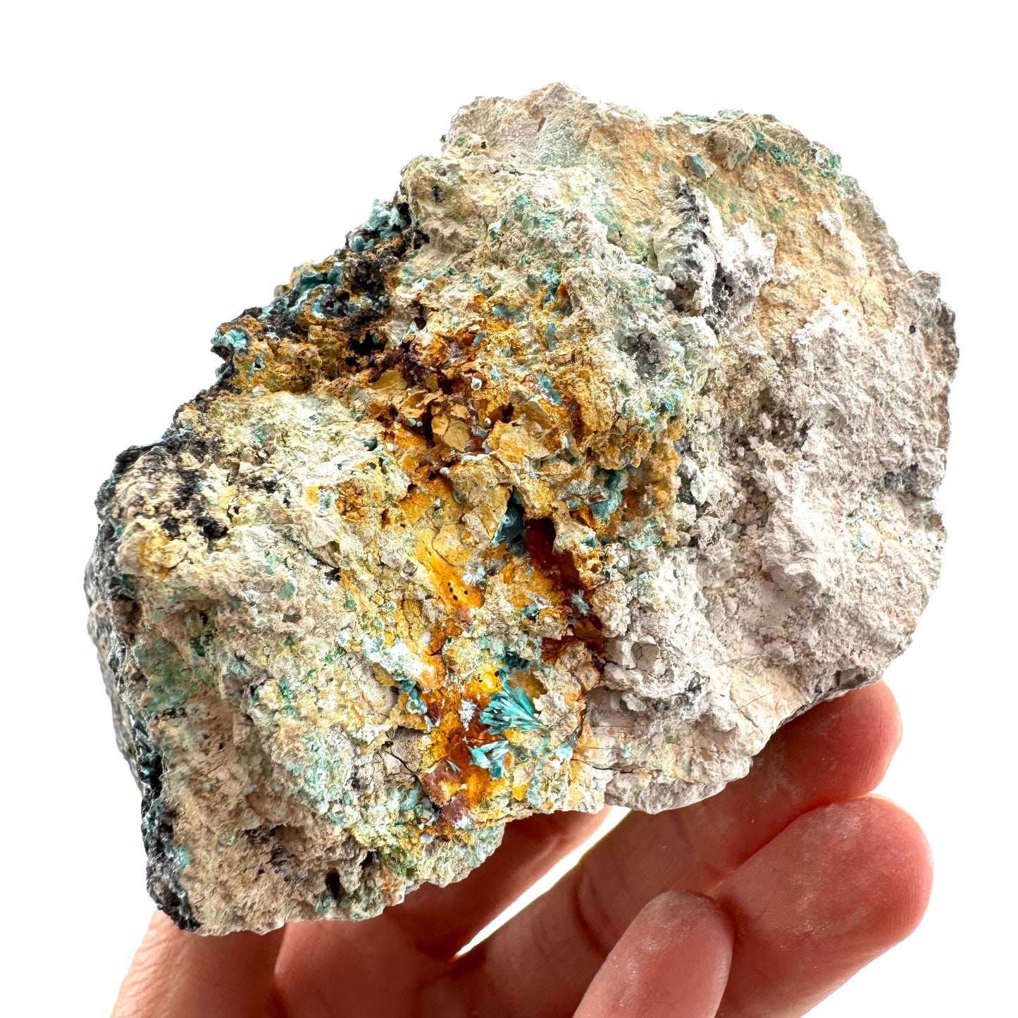 Aurichalcite (Arizona, USA) | blue aurichalcite crystal, rare mineral specimen