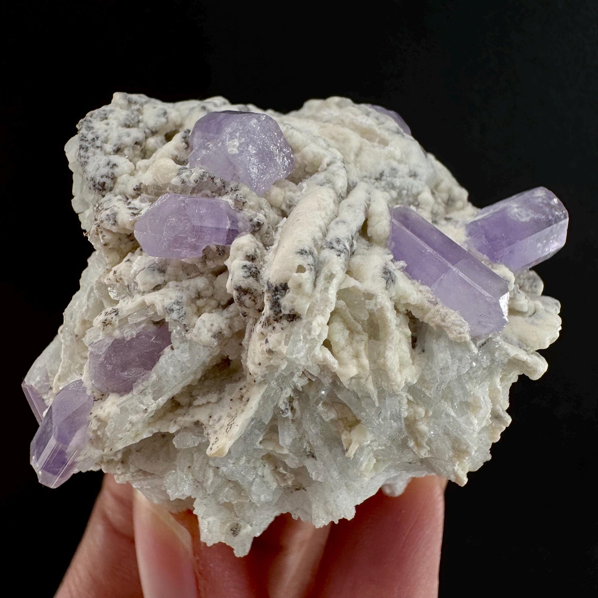 Purple Fluorapatite w/ Albite (Afghanistan) | fluorapatite crystal, natural purple apatite, mineral specimen