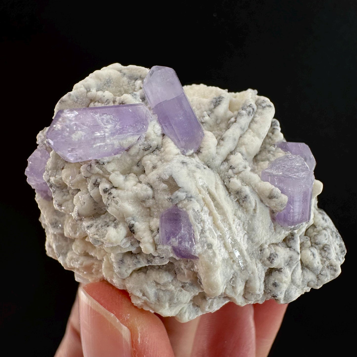 Purple Fluorapatite w/ Albite (Afghanistan) | fluorapatite crystal, natural purple apatite, mineral specimen