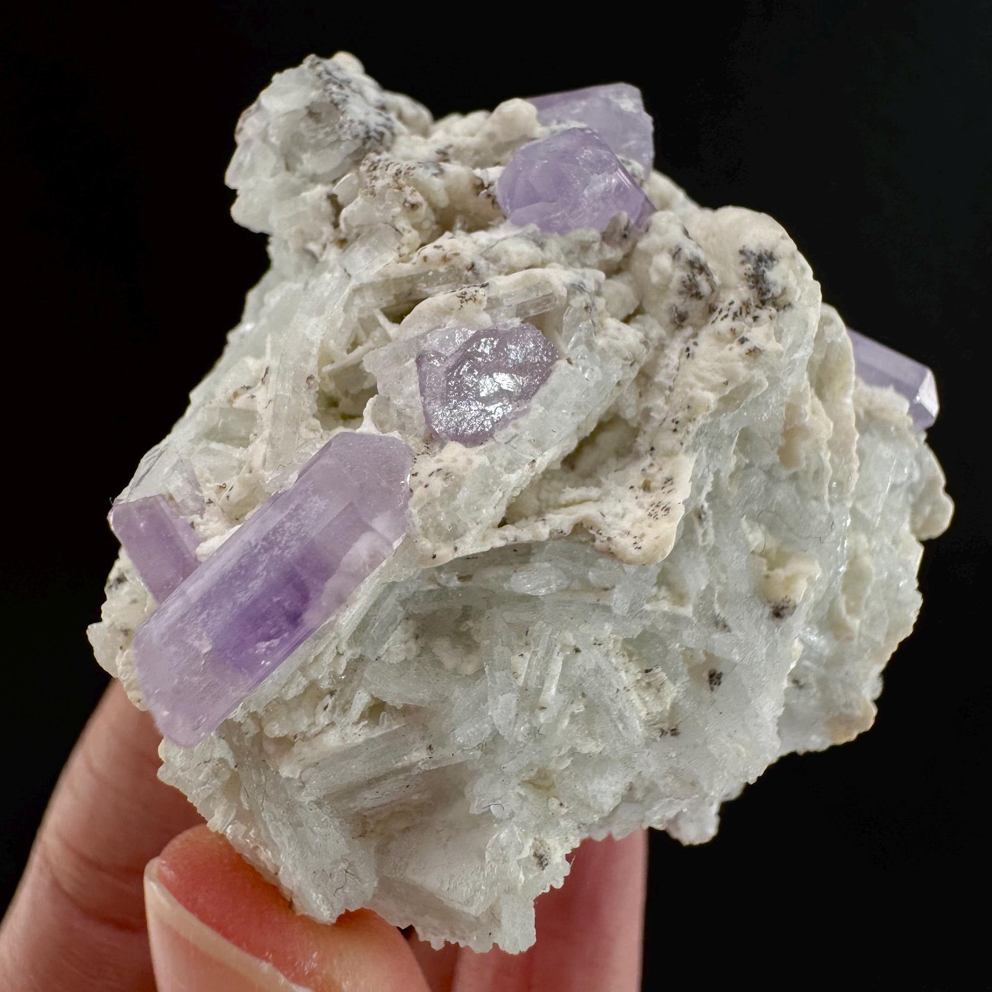 Purple Fluorapatite w/ Albite (Afghanistan) | fluorapatite crystal, natural purple apatite, mineral specimen