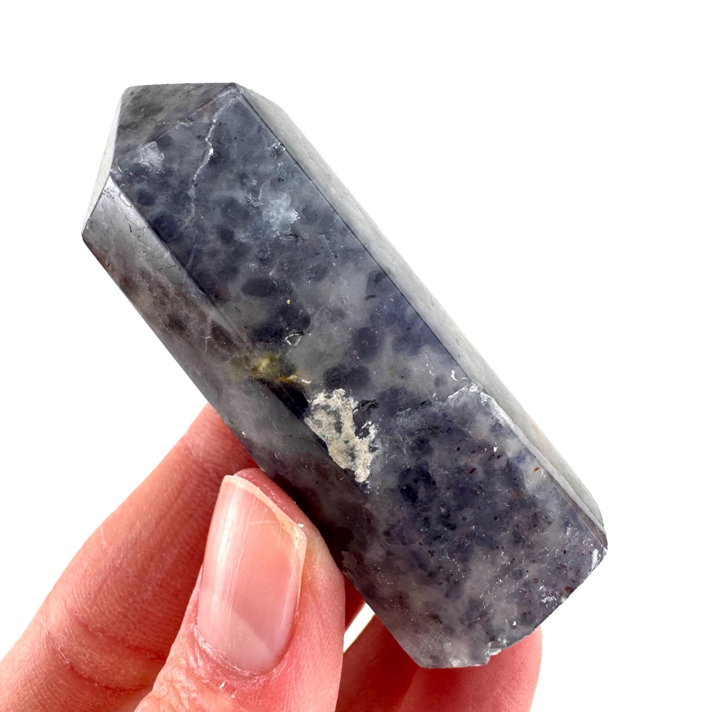 Iolite Point (India) | polished iolite crystal tower, cordierite point, crystal point