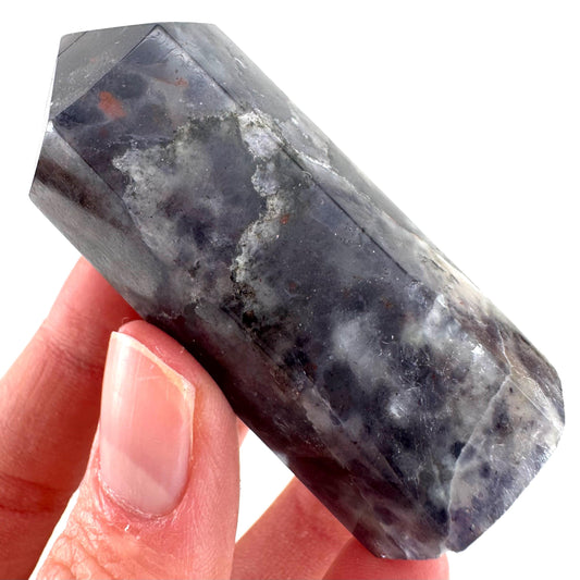 Iolite Point (India) | polished iolite crystal tower, cordierite point, crystal point