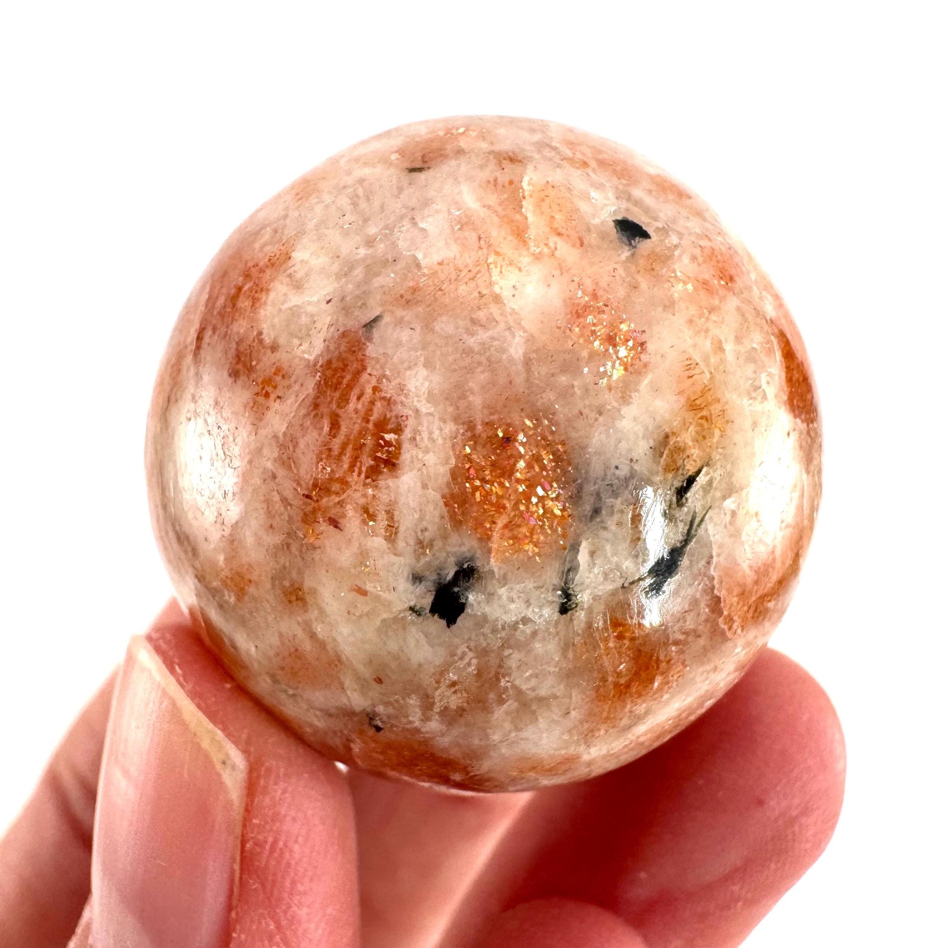 Sunstone Sphere (India) | polished sunstone crystal ball, crystal sphere