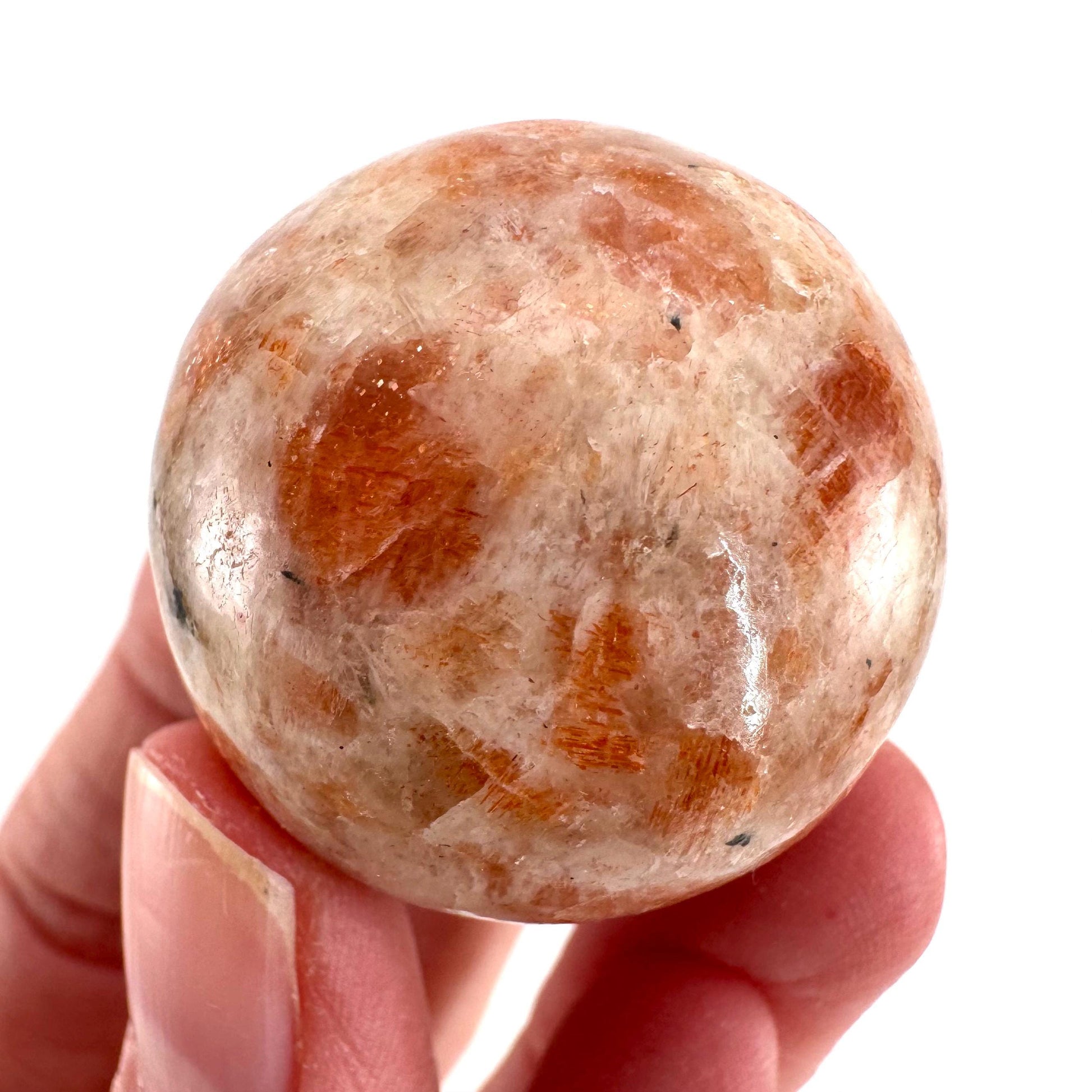 Sunstone Sphere (India) | polished sunstone crystal ball, crystal sphere