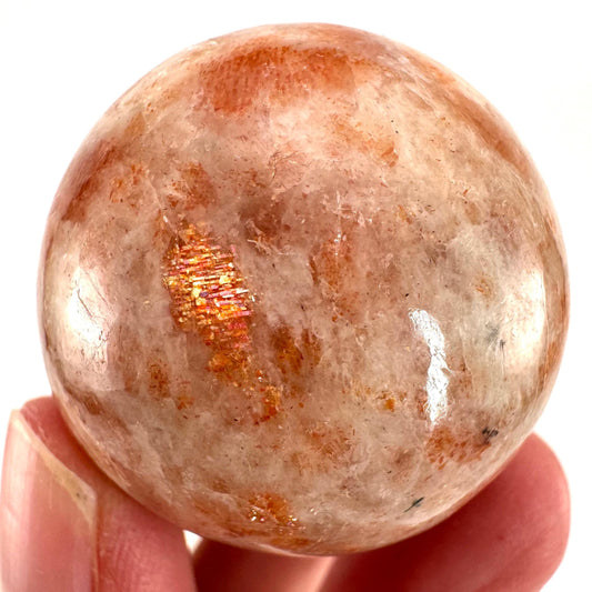 Sunstone Sphere (India) | polished sunstone crystal ball, crystal sphere