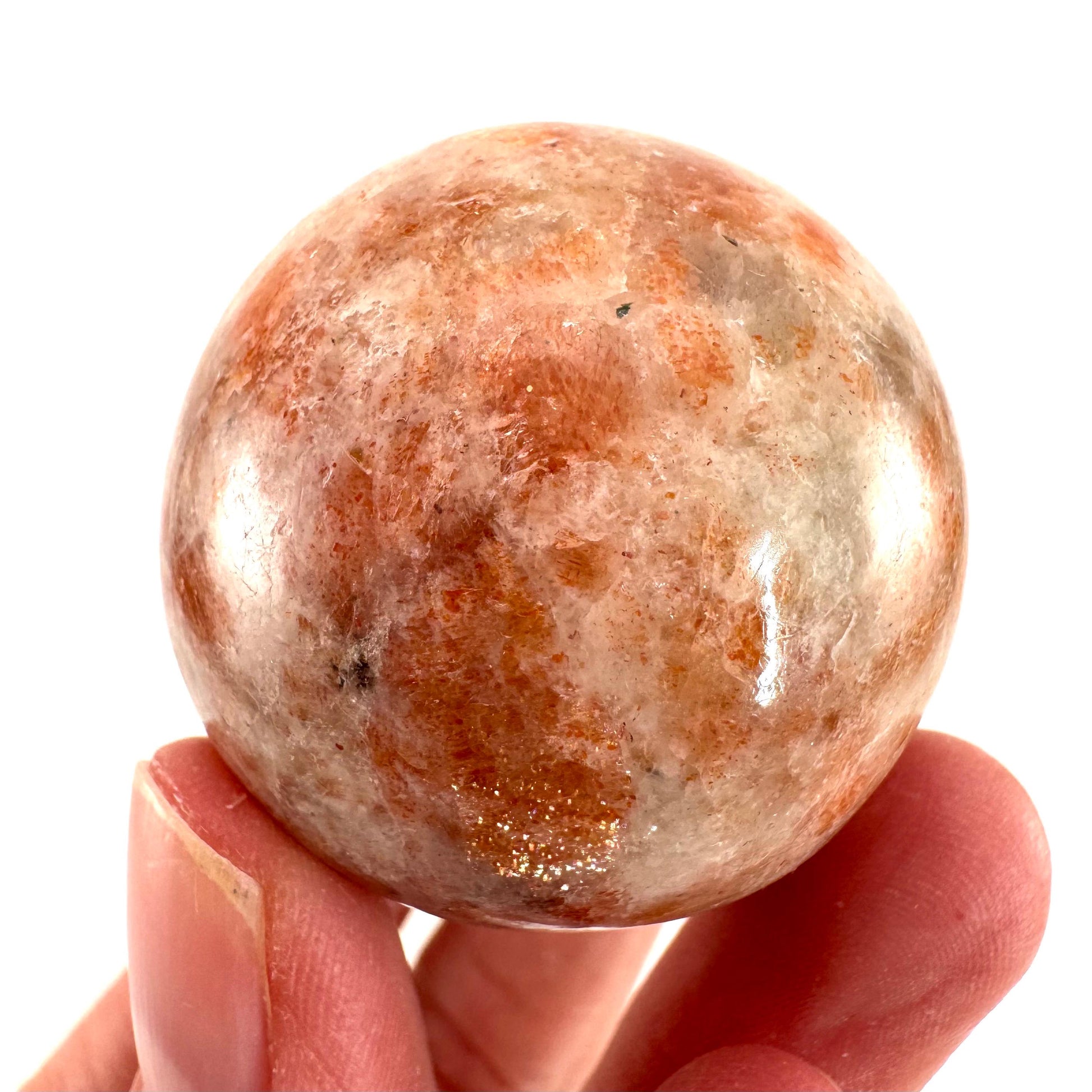 Sunstone Sphere (India) | polished sunstone crystal ball, crystal sphere
