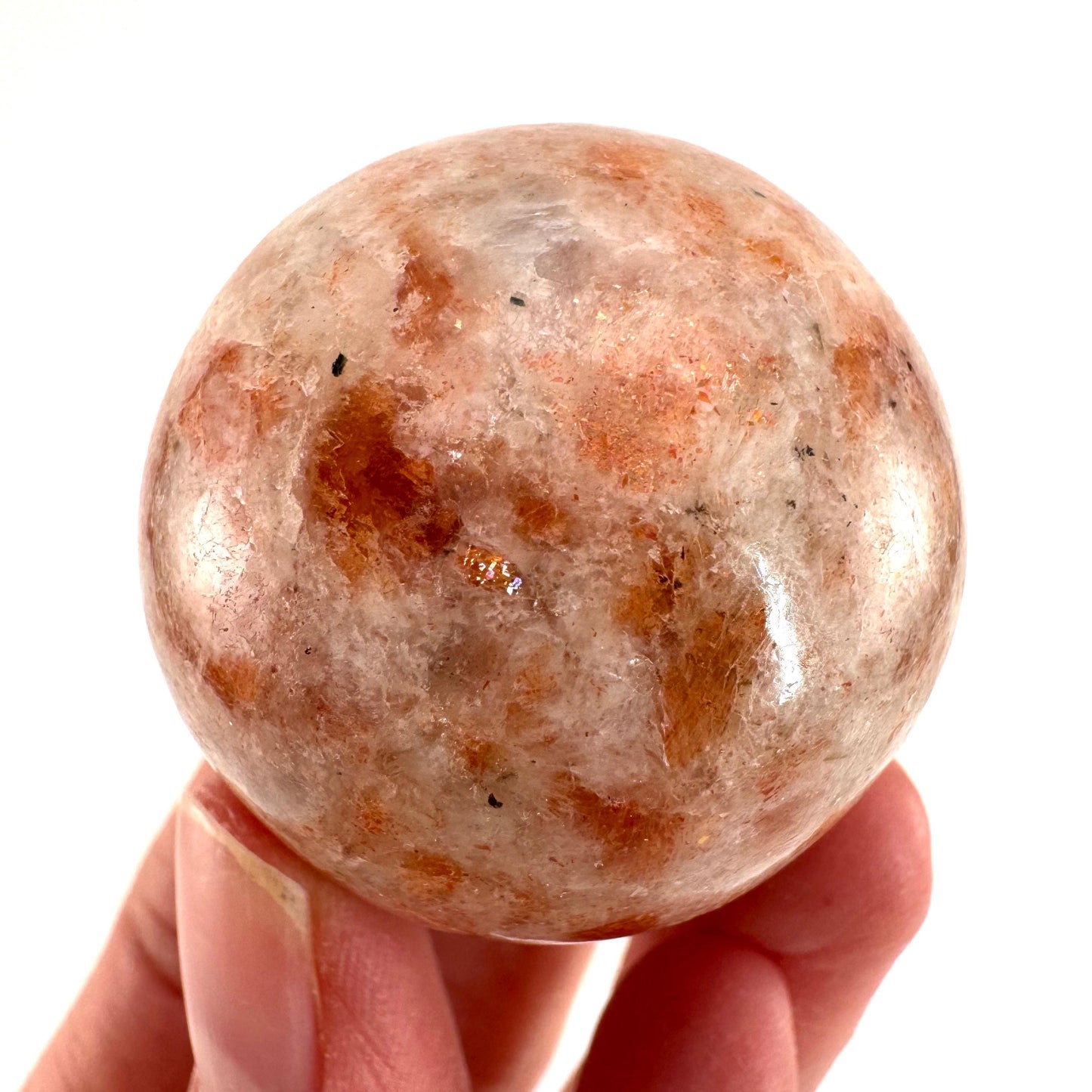 Sunstone Sphere (India) | polished sunstone crystal ball, crystal sphere