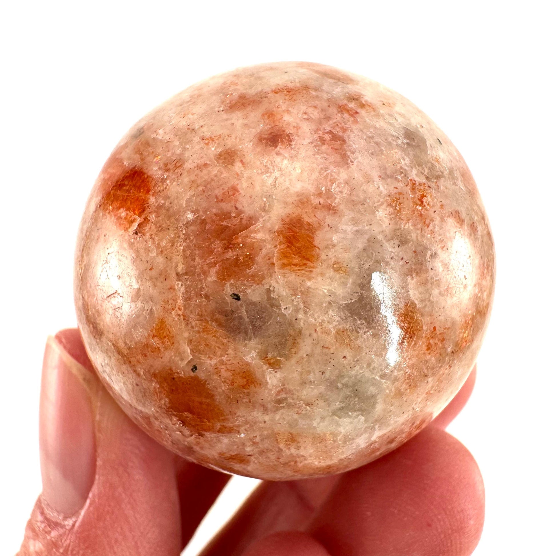 Sunstone Sphere (India) | polished sunstone crystal ball, crystal sphere