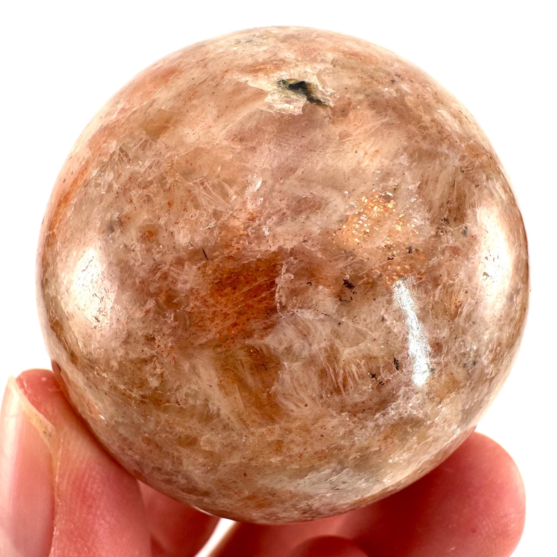 Sunstone Sphere (India) | polished sunstone crystal ball, crystal sphere