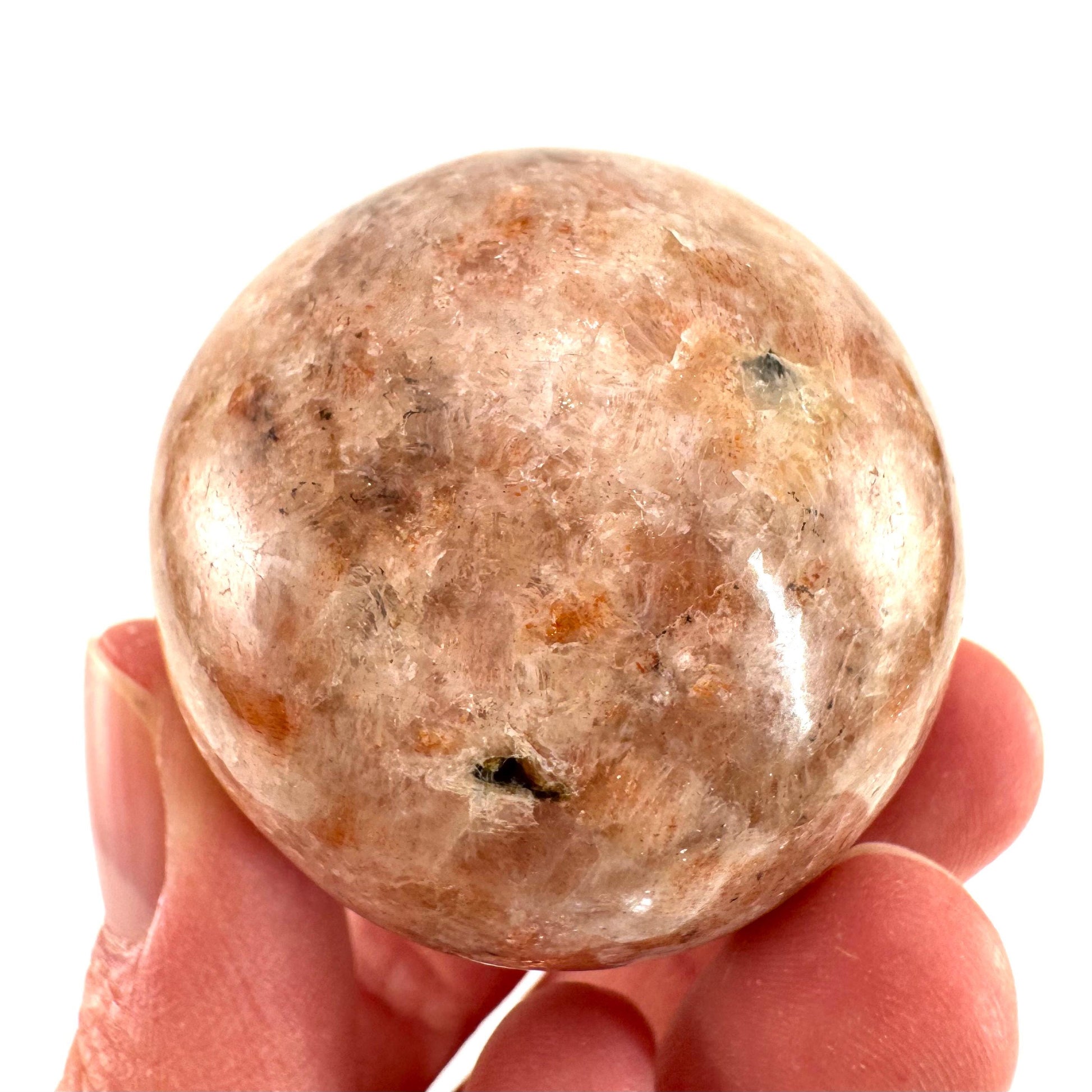 Sunstone Sphere (India) | polished sunstone crystal ball, crystal sphere