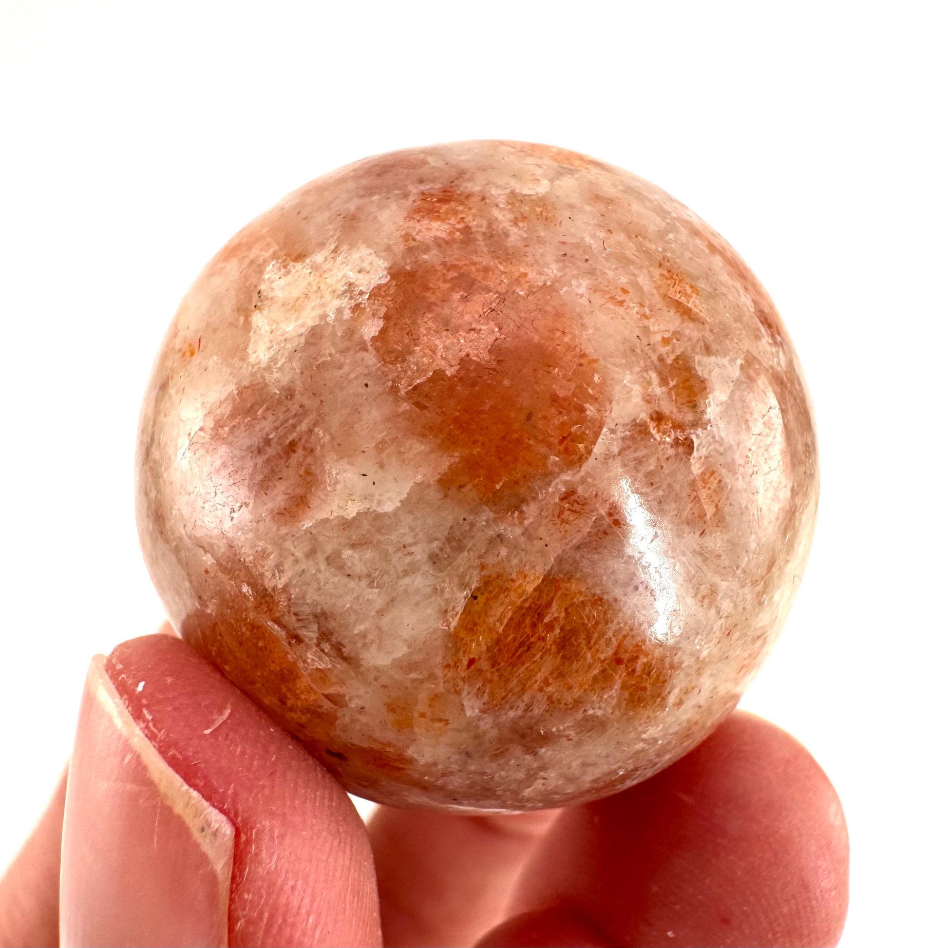 Sunstone Sphere (India) | polished sunstone crystal ball, crystal sphere