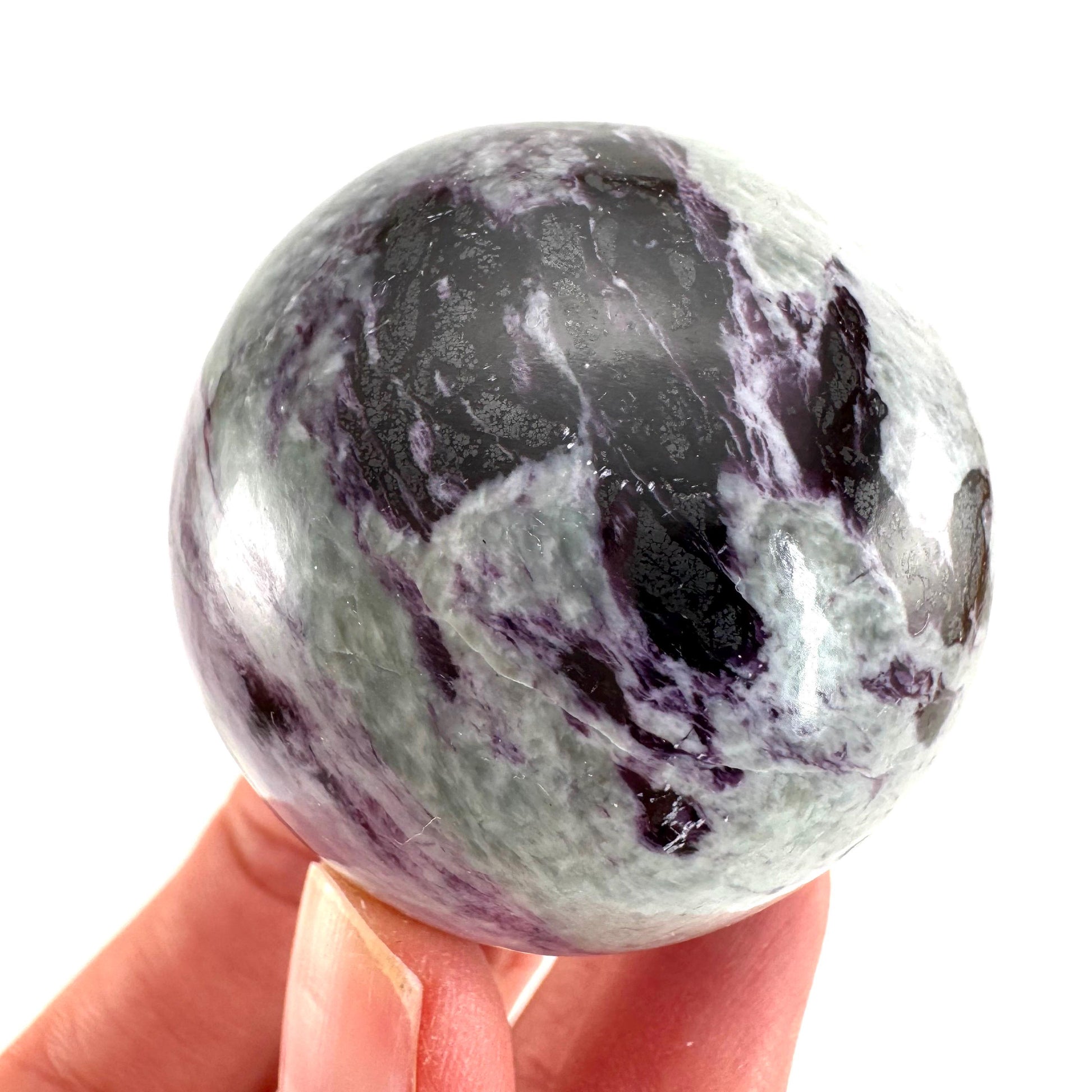 Kammererite Sphere (India) | polished kammererite crystal ball, crystal sphere