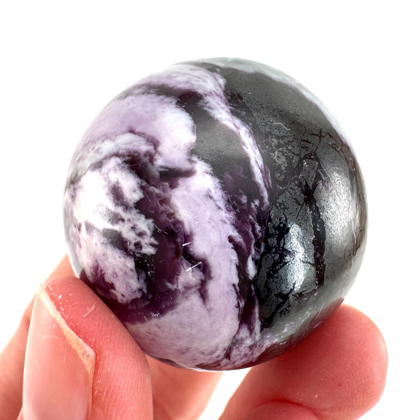 Kammererite Sphere (India) | polished kammererite crystal ball, crystal sphere