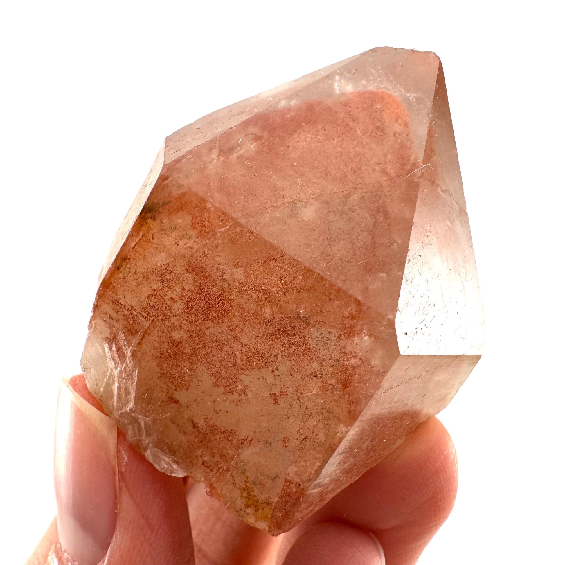 Red Hematite Quartz (Zimbabwe) | fire quartz crystal, red phantom quartz, mineral specimen