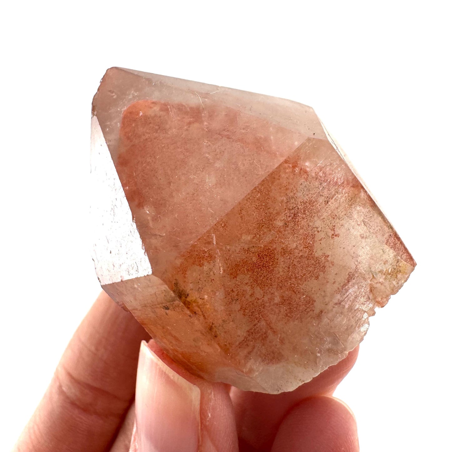 Red Hematite Quartz (Zimbabwe) | fire quartz crystal, red phantom quartz, mineral specimen