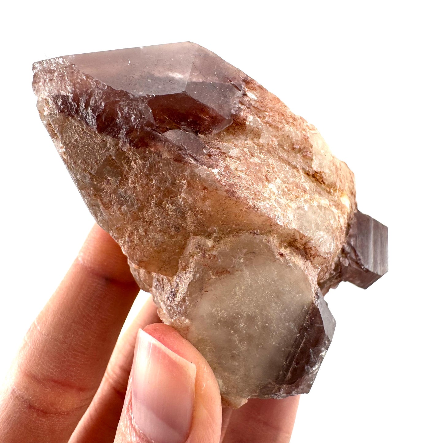 Red Hematite Quartz (Zimbabwe) | fire quartz crystal, red phantom quartz, mineral specimen