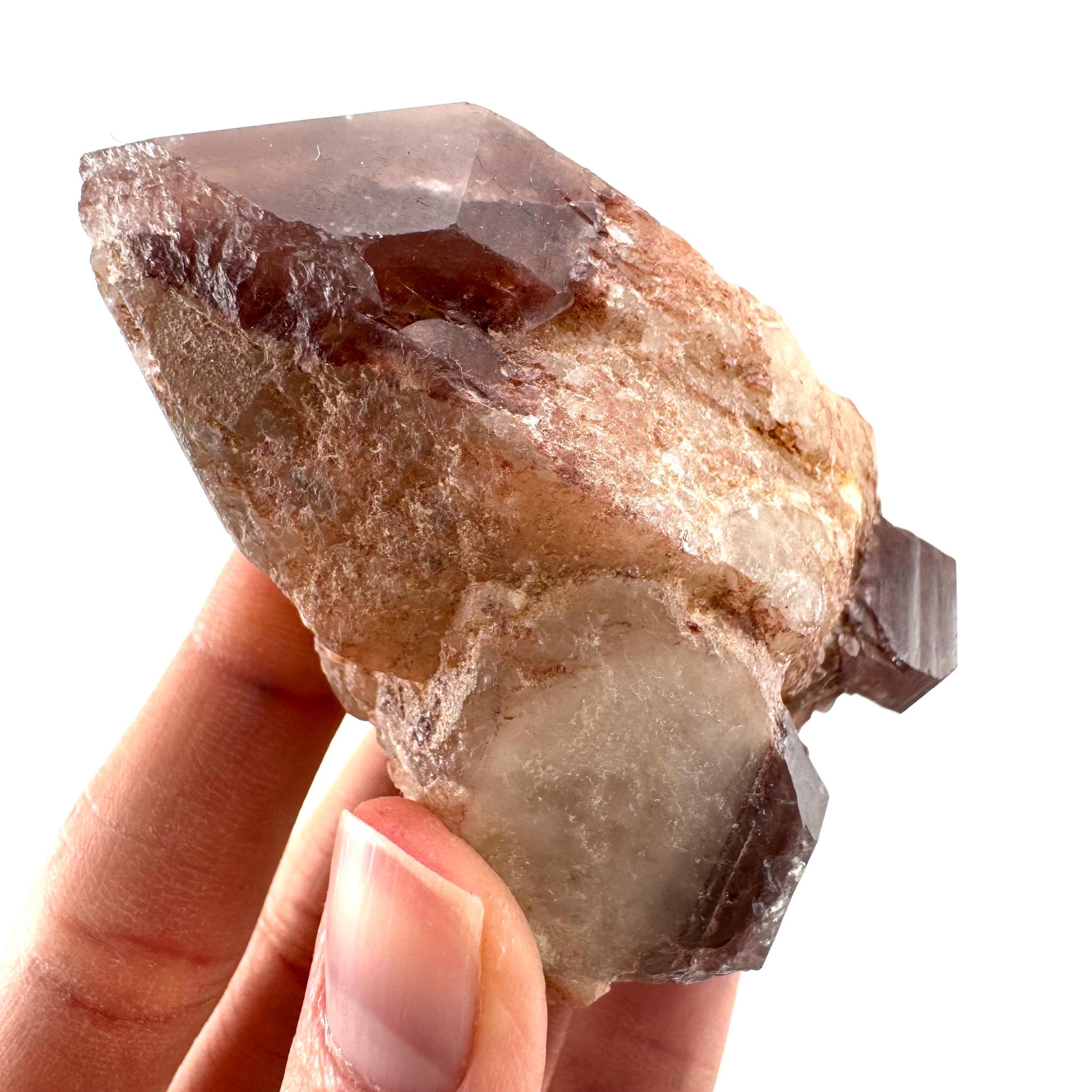 Red Hematite Quartz (Zimbabwe) | fire quartz crystal, red phantom quartz, mineral specimen