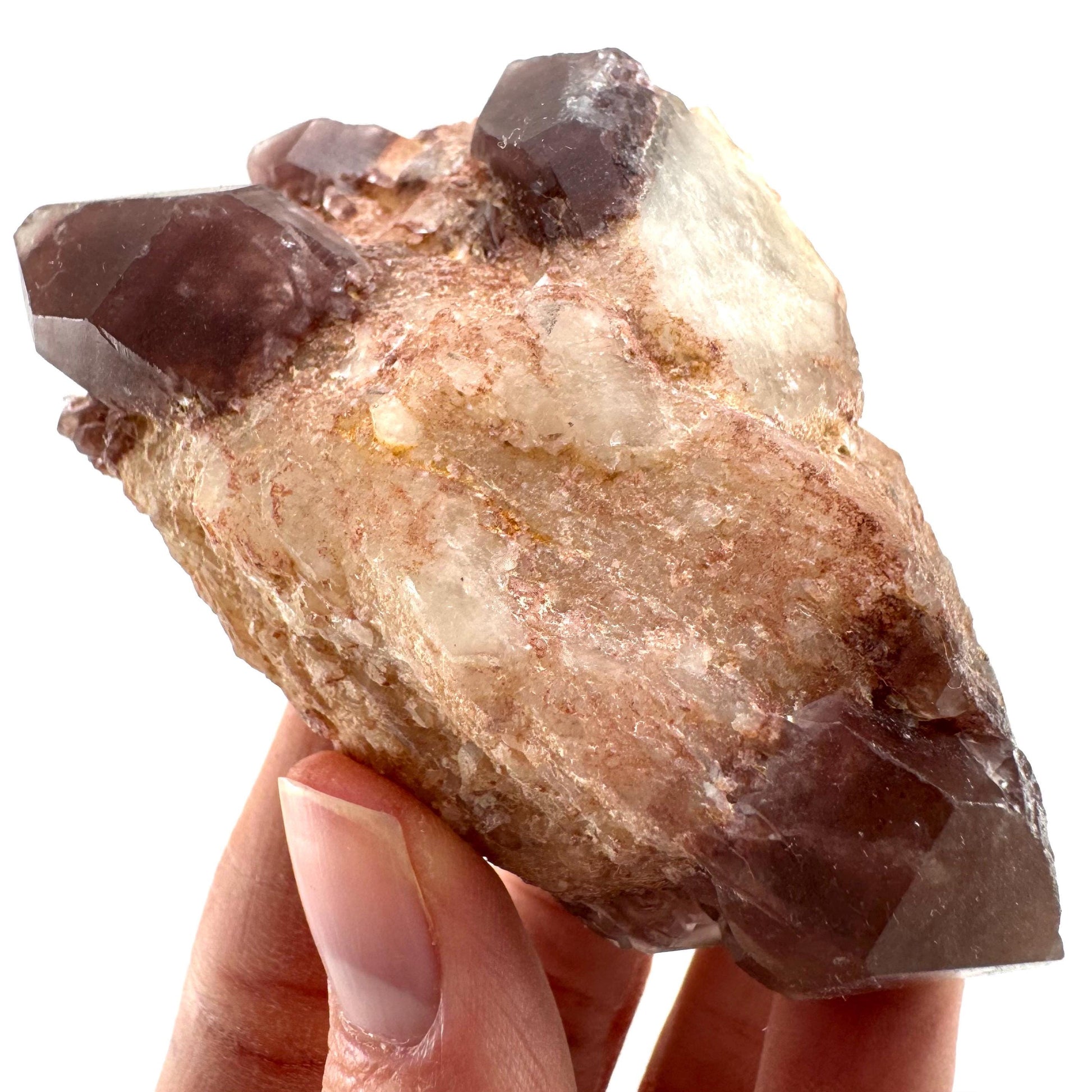Red Hematite Quartz (Zimbabwe) | fire quartz crystal, red phantom quartz, mineral specimen