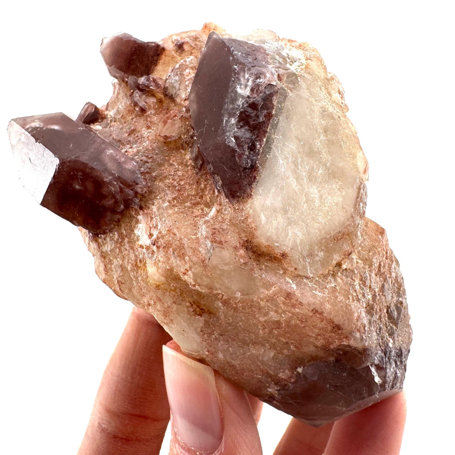 Red Hematite Quartz (Zimbabwe) | fire quartz crystal, red phantom quartz, mineral specimen
