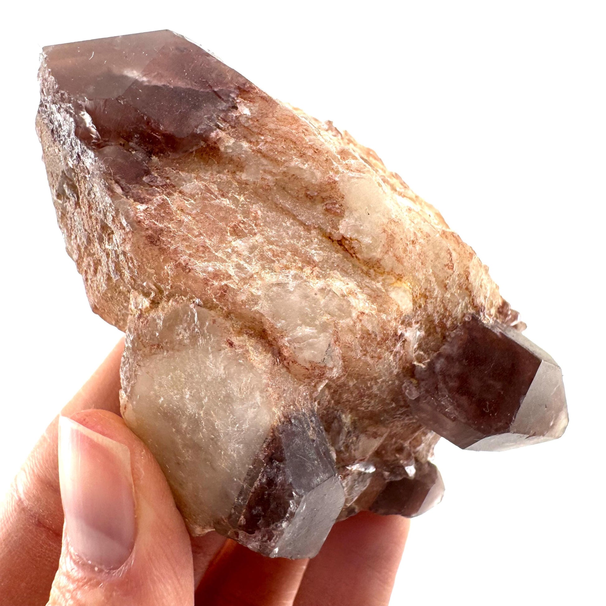 Red Hematite Quartz (Zimbabwe) | fire quartz crystal, red phantom quartz, mineral specimen