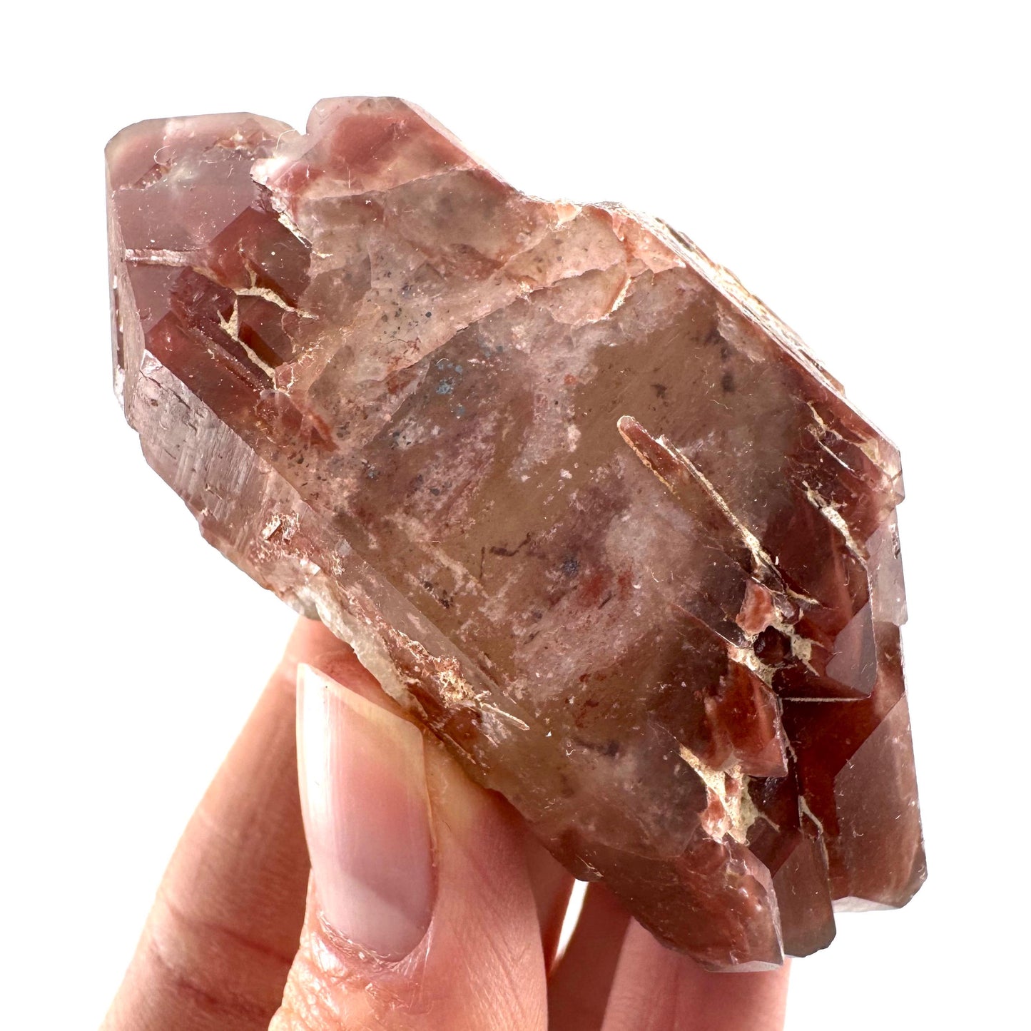 Double Terminated Red Hematite Quartz (Zimbabwe) | fire quartz crystal, red phantom quartz, mineral specimen