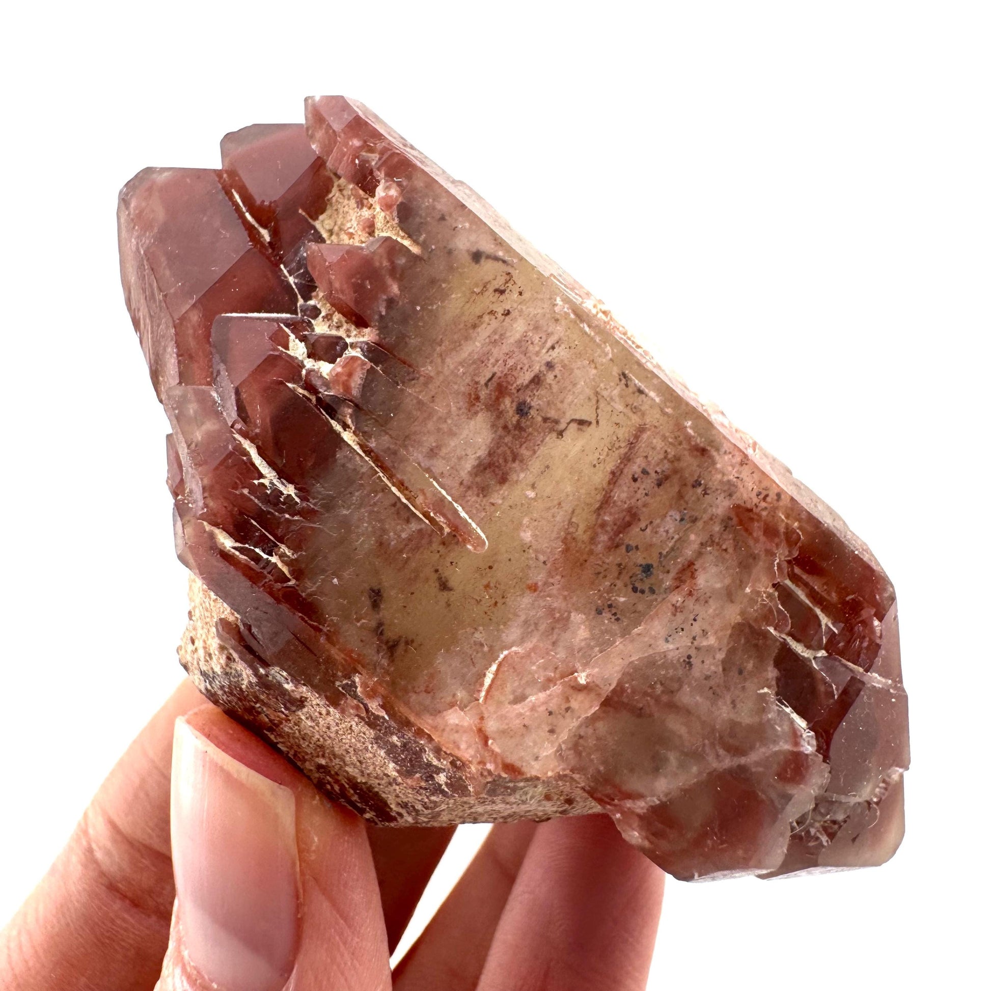 Double Terminated Red Hematite Quartz (Zimbabwe) | fire quartz crystal, red phantom quartz, mineral specimen
