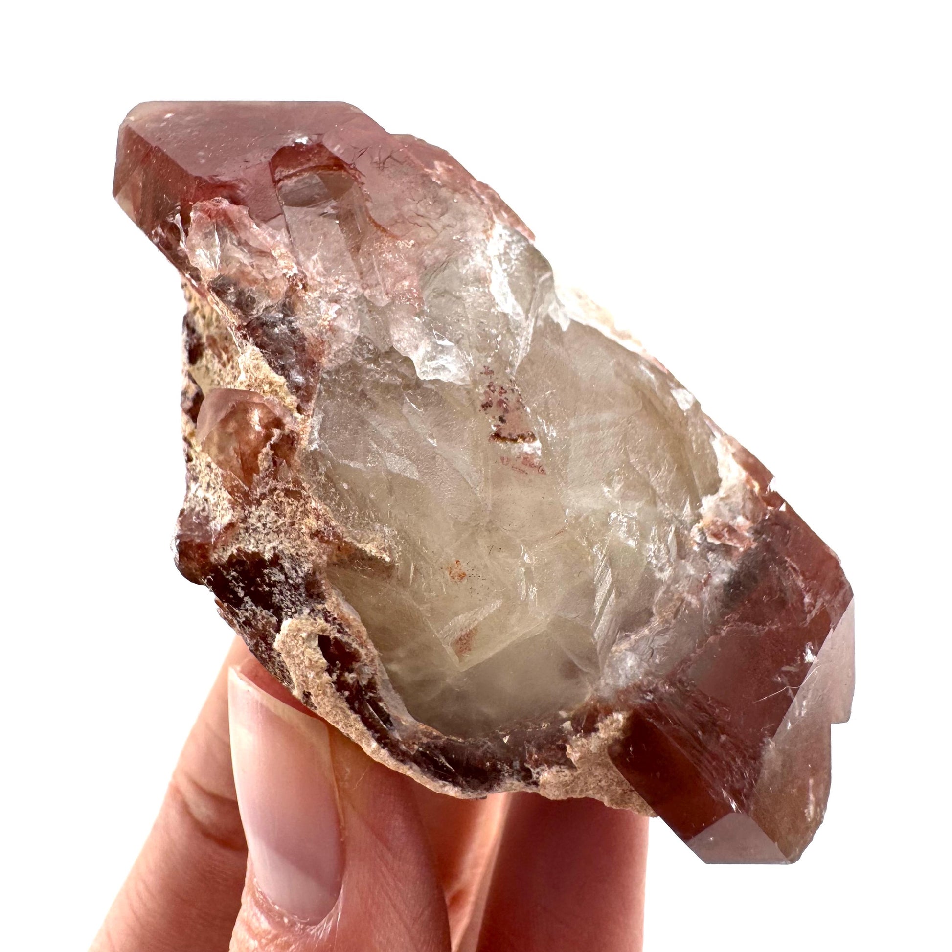Double Terminated Red Hematite Quartz (Zimbabwe) | fire quartz crystal, red phantom quartz, mineral specimen