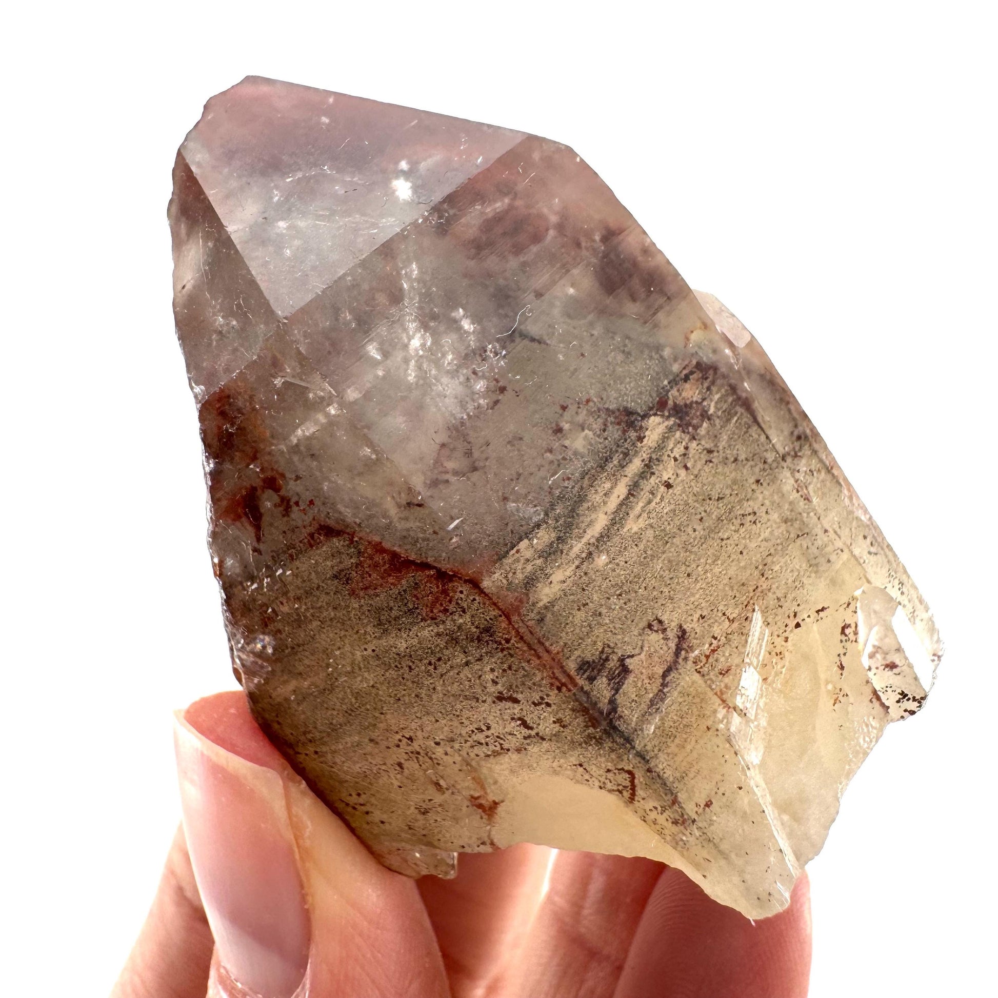 Red Hematite Quartz (Zimbabwe) | fire quartz crystal, red phantom quartz, mineral specimen