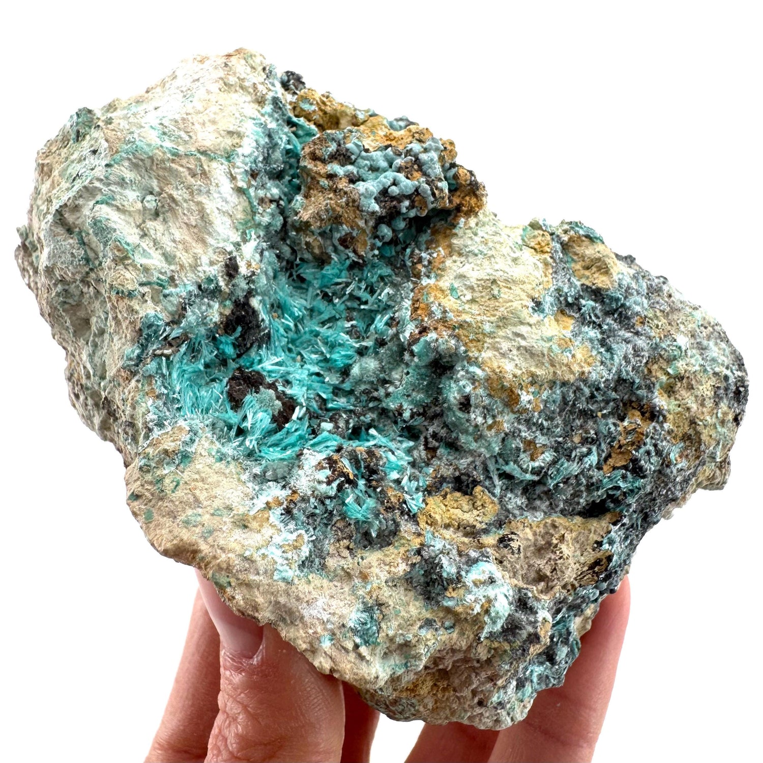Aurichalcite (Arizona, USA) | blue aurichalcite crystal, rare mineral specimen