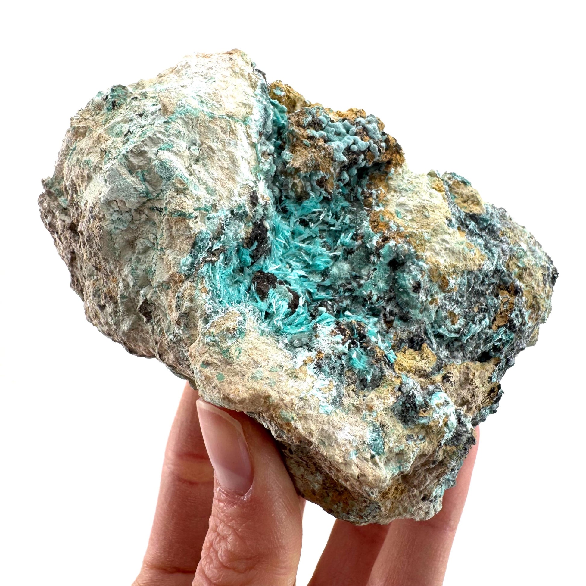 Aurichalcite (Arizona, USA) | blue aurichalcite crystal, rare mineral specimen