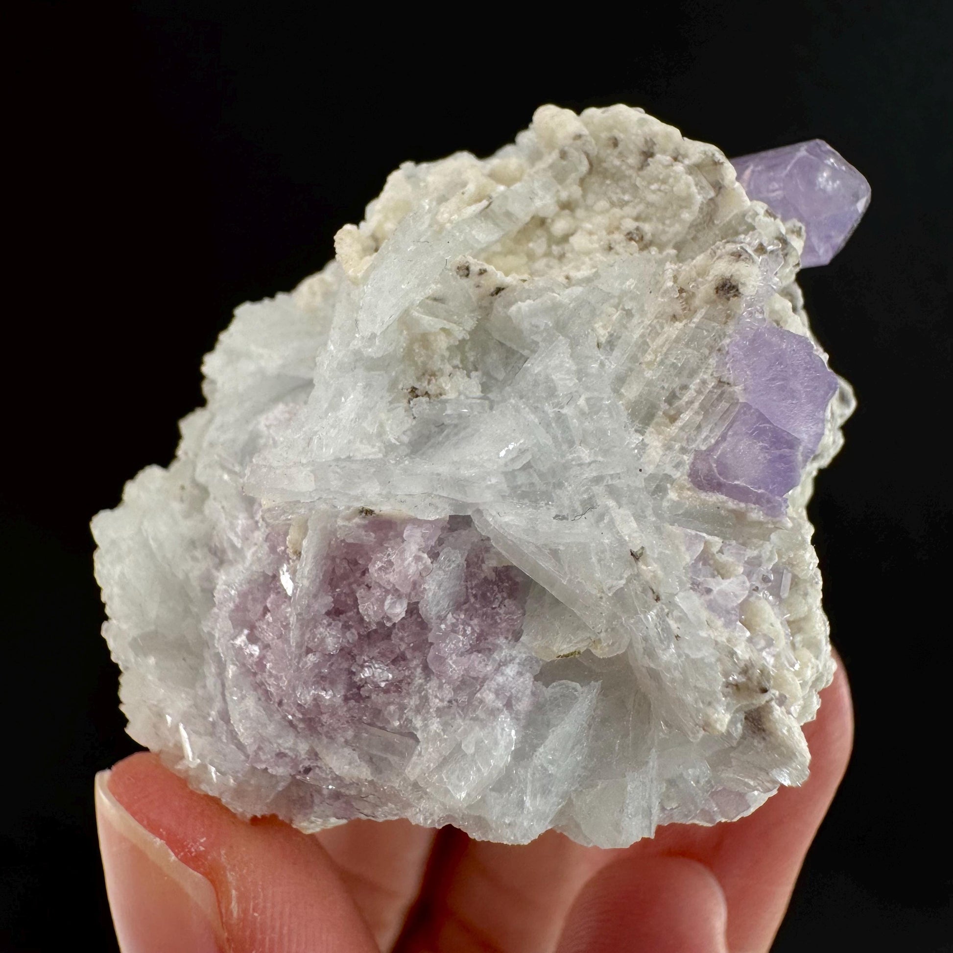 Purple Fluorapatite w/ Albite (Afghanistan) | fluorapatite crystal, natural purple apatite, mineral specimen