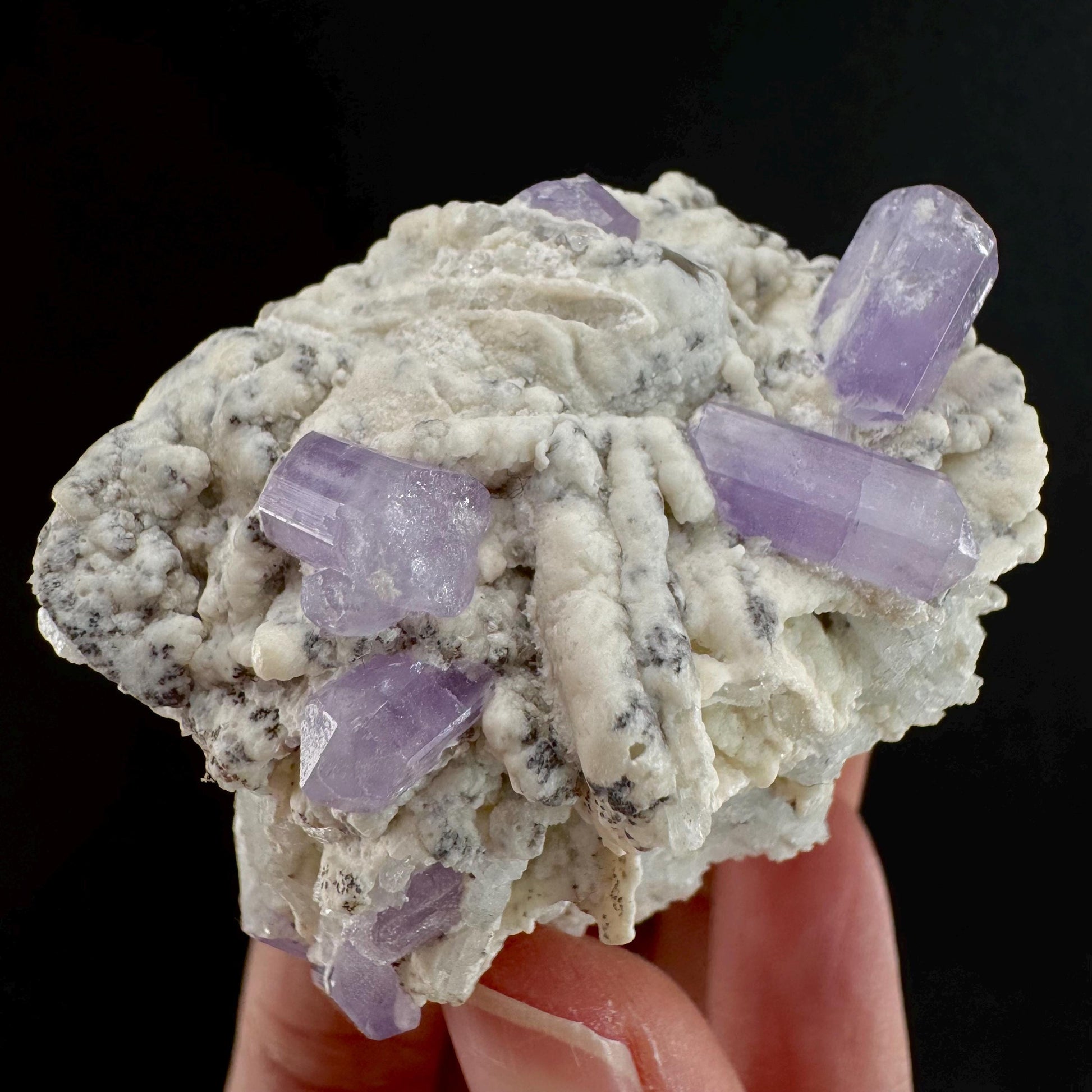 Purple Fluorapatite w/ Albite (Afghanistan) | fluorapatite crystal, natural purple apatite, mineral specimen