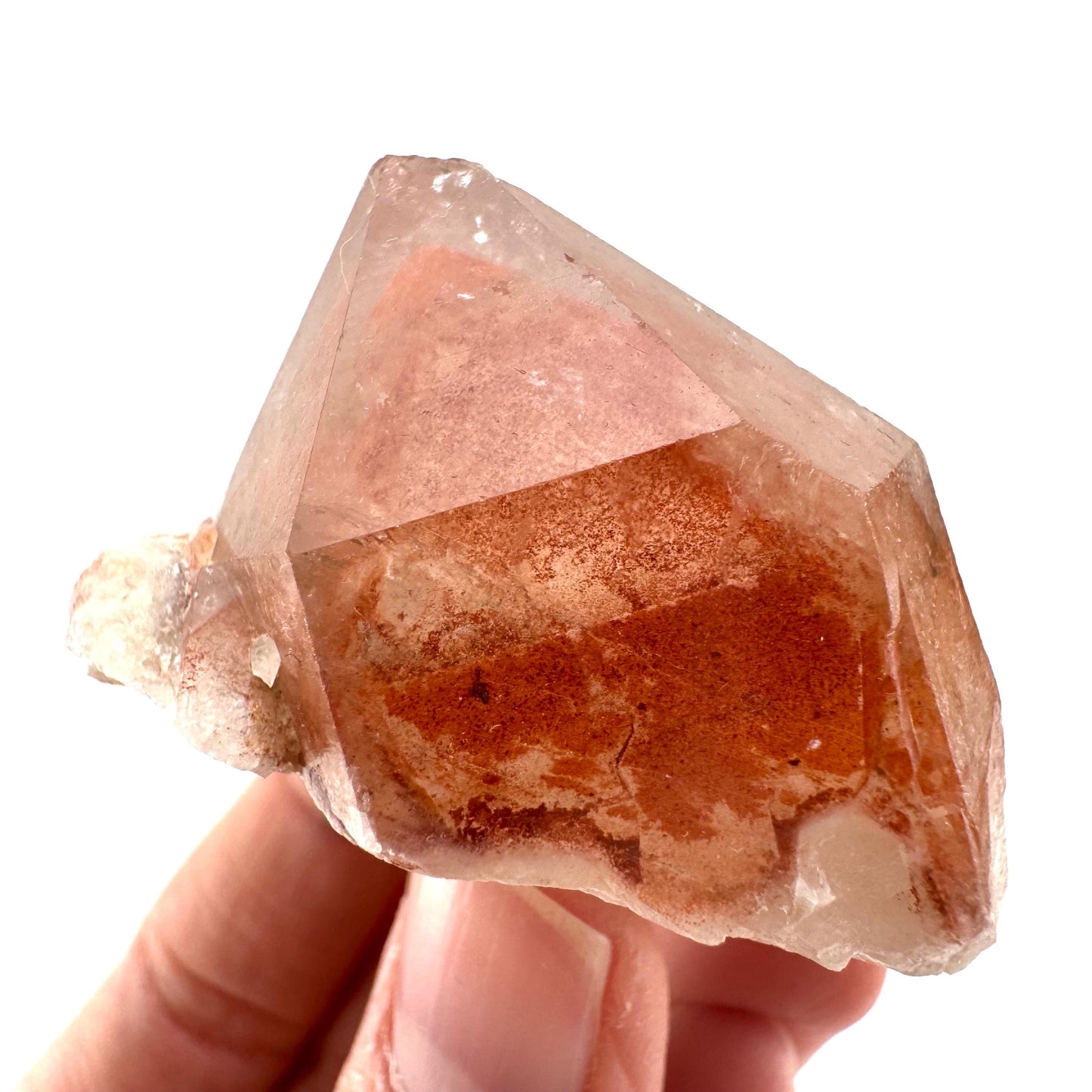 Red Hematite Quartz (Zimbabwe) | fire quartz crystal, red phantom quartz, mineral specimen