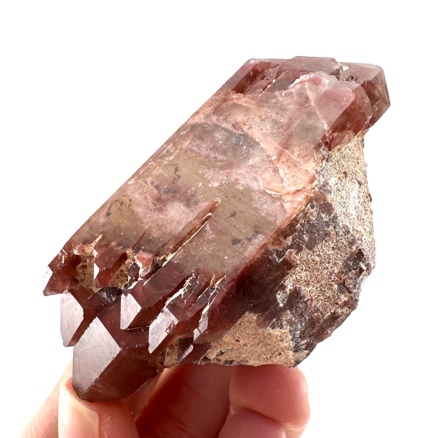 Double Terminated Red Hematite Quartz (Zimbabwe) | fire quartz crystal, red phantom quartz, mineral specimen