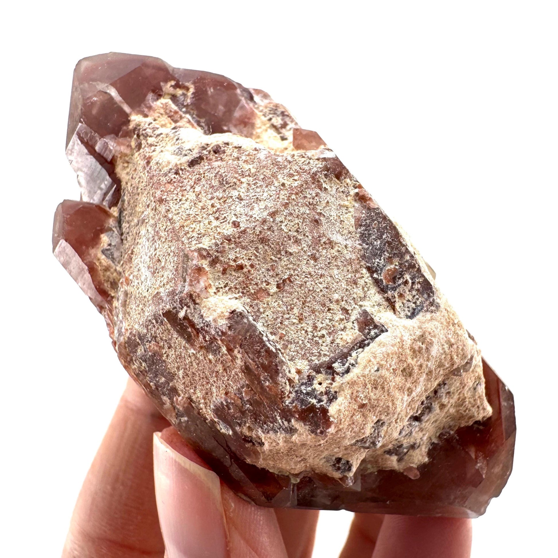 Double Terminated Red Hematite Quartz (Zimbabwe) | fire quartz crystal, red phantom quartz, mineral specimen