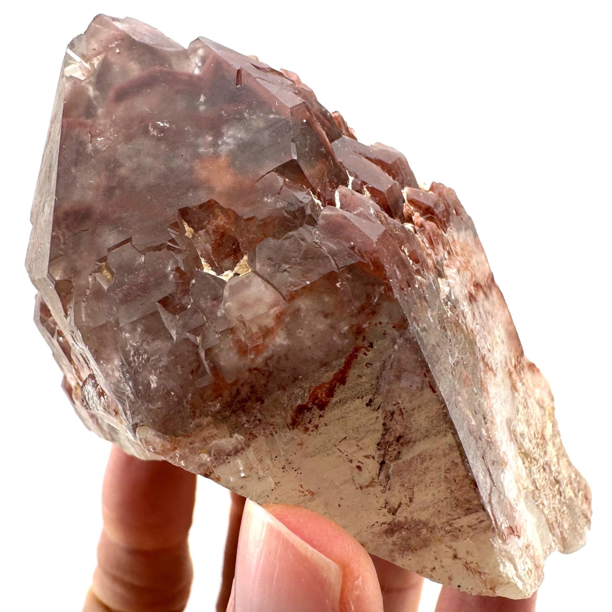 Red Hematite Quartz (Zimbabwe) | fire quartz crystal, red phantom quartz, mineral specimen