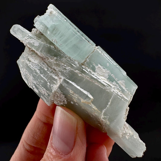 Aquamarine w/ Albite (Pakistan) | natural aquamarine crystal, mineral specimen
