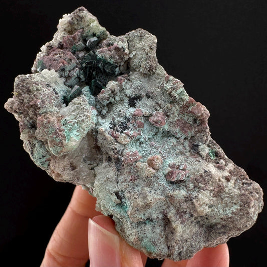 Chrysocolla w/ Cobaltoan Calcite & Malachite (DR Congo) | malachite crystal, mineral specimen