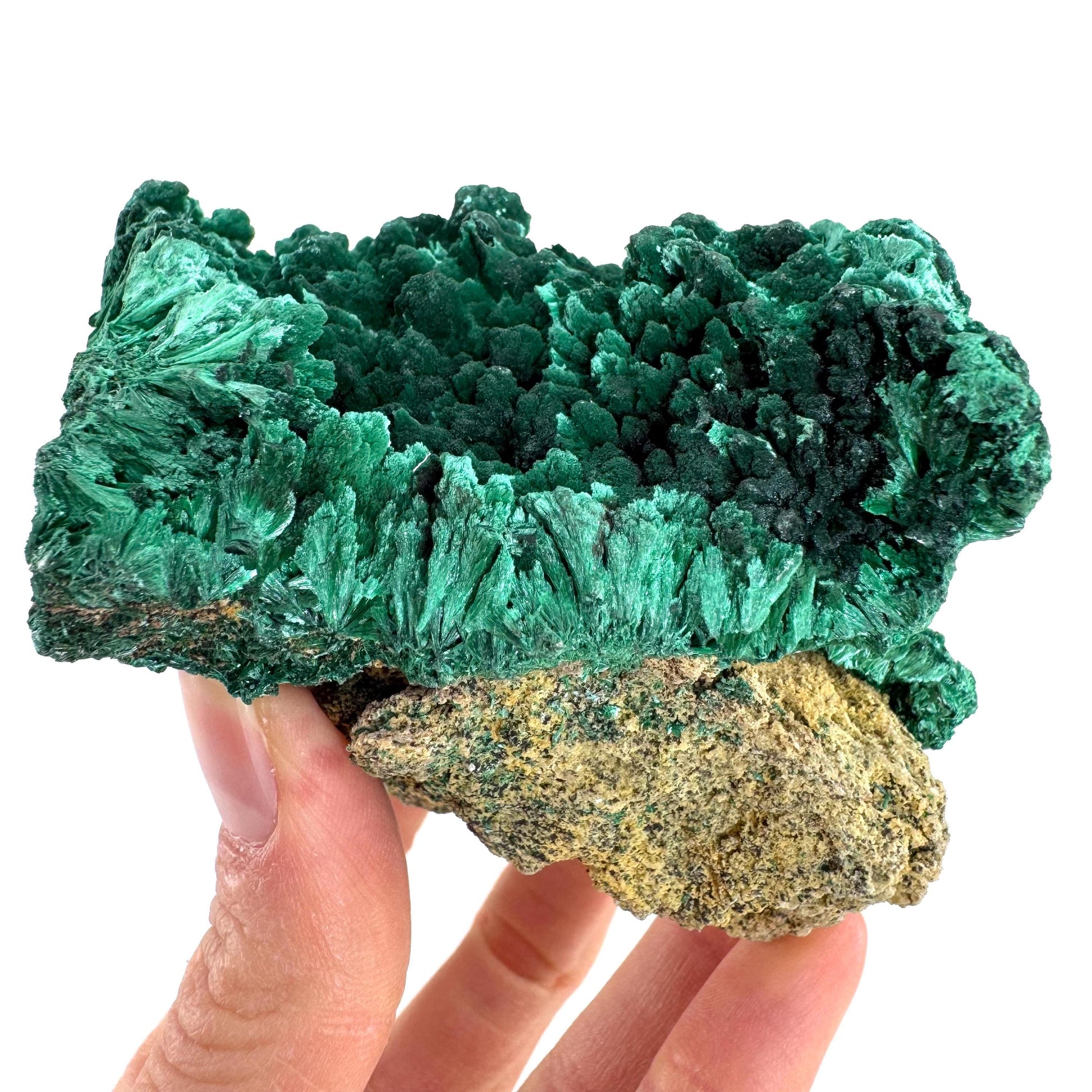 Fibrous Malachite (DR Congo) | raw green malachite crystal, mineral specimen